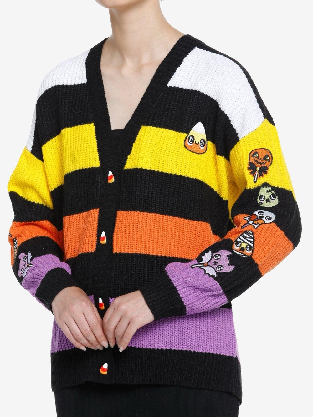 Kawaii Halloween Candy Stripes Cardigan Hot Topic 🎃 Sweet Society ✨ Witchy🦇 Goth